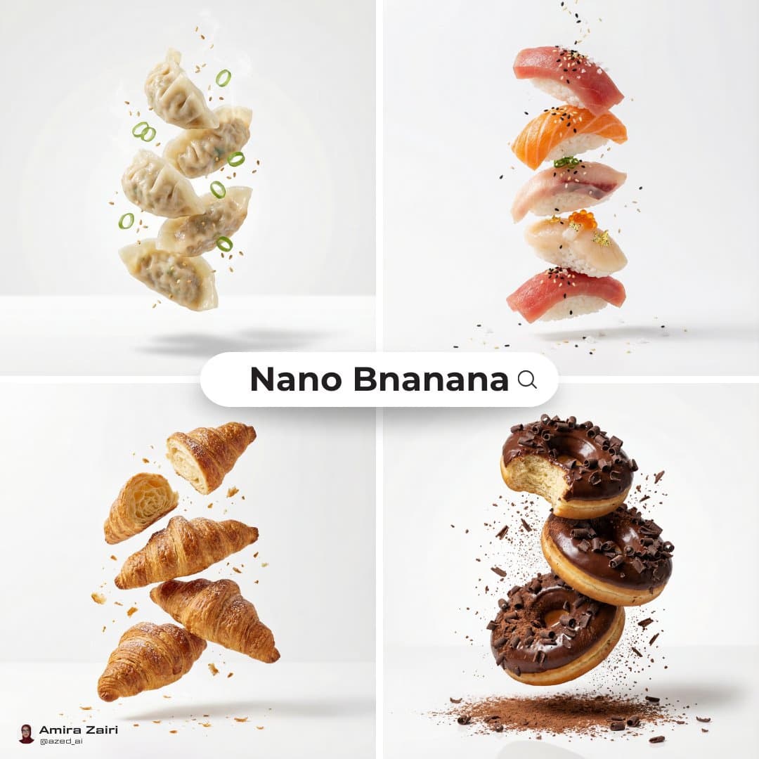 极简漂浮食品广告白底图