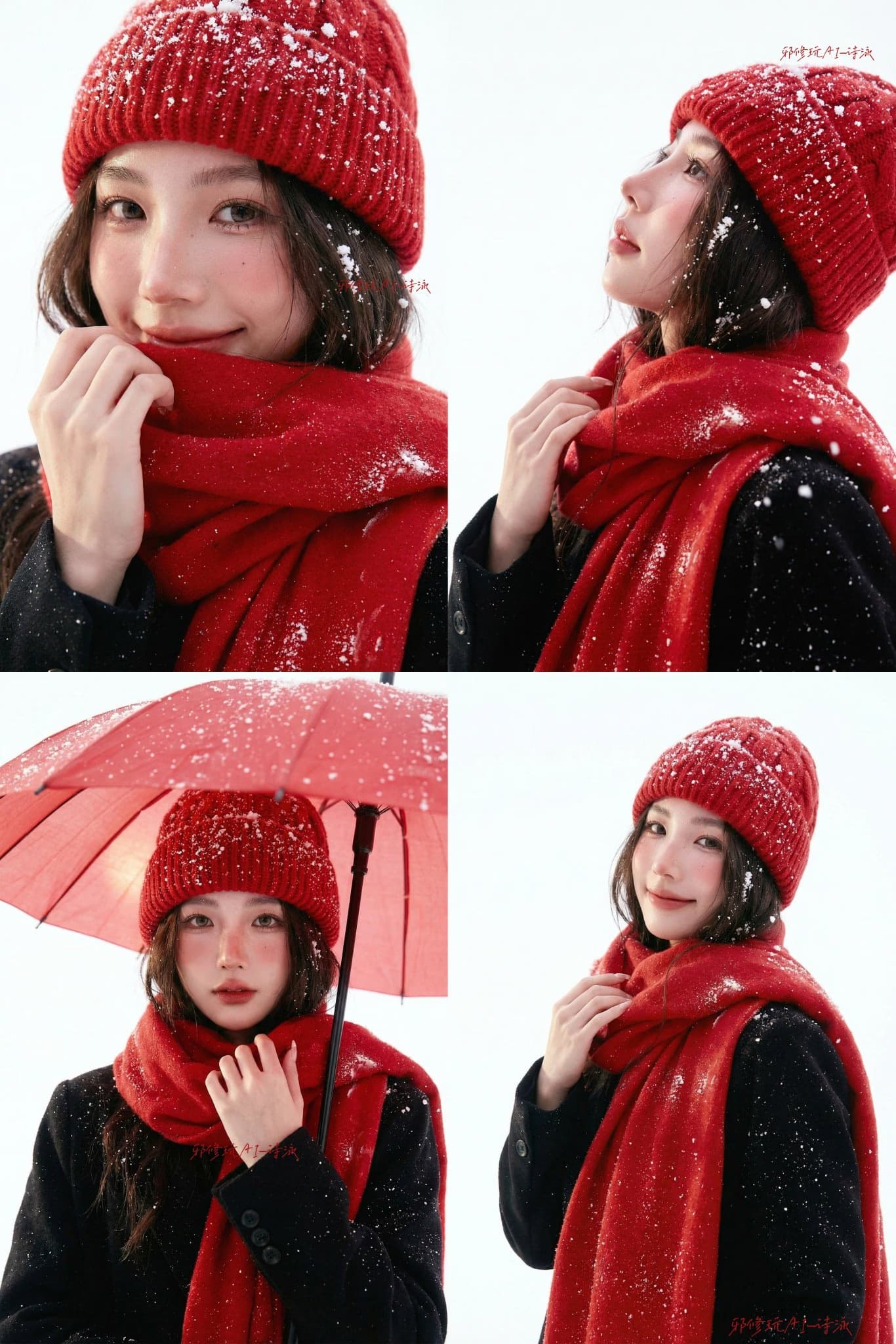 Christmas Studio Portrait of Young Asian Woman