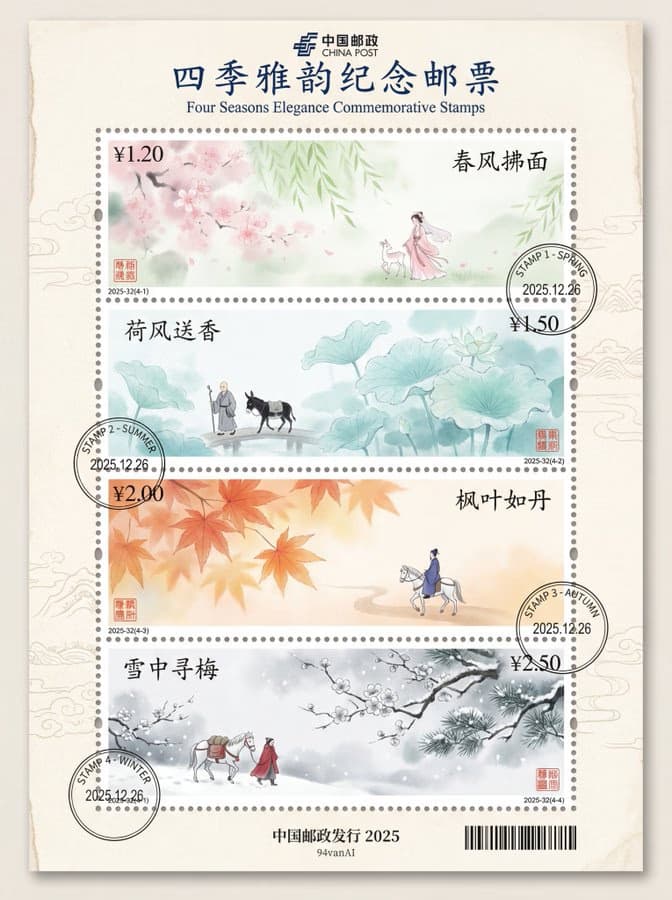 Chinese Ink Painting Style Stamp