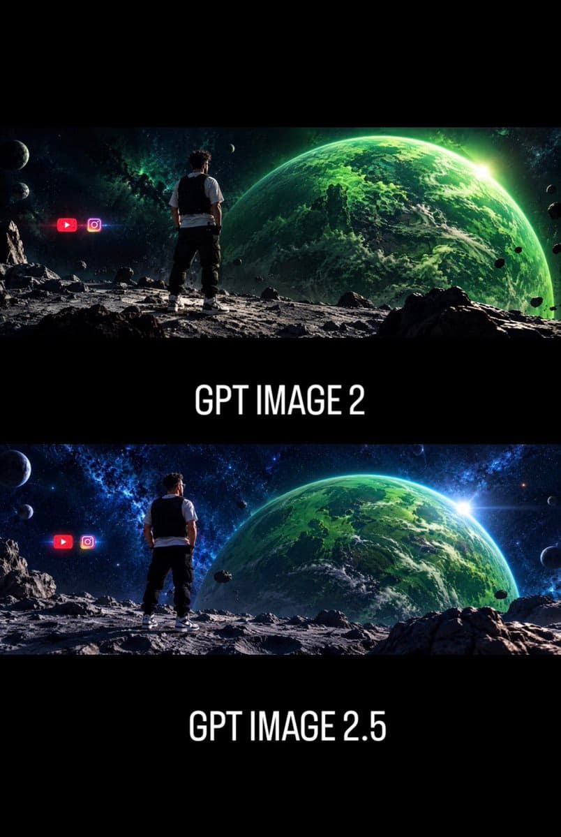 Sci-Fi Scene Comparison: GPT Image 2 vs 2.5