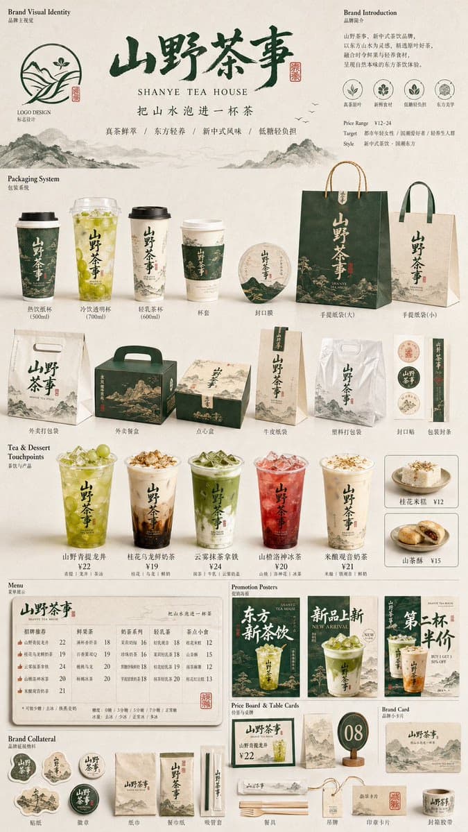 餐饮品牌VI与包装系统样机展示