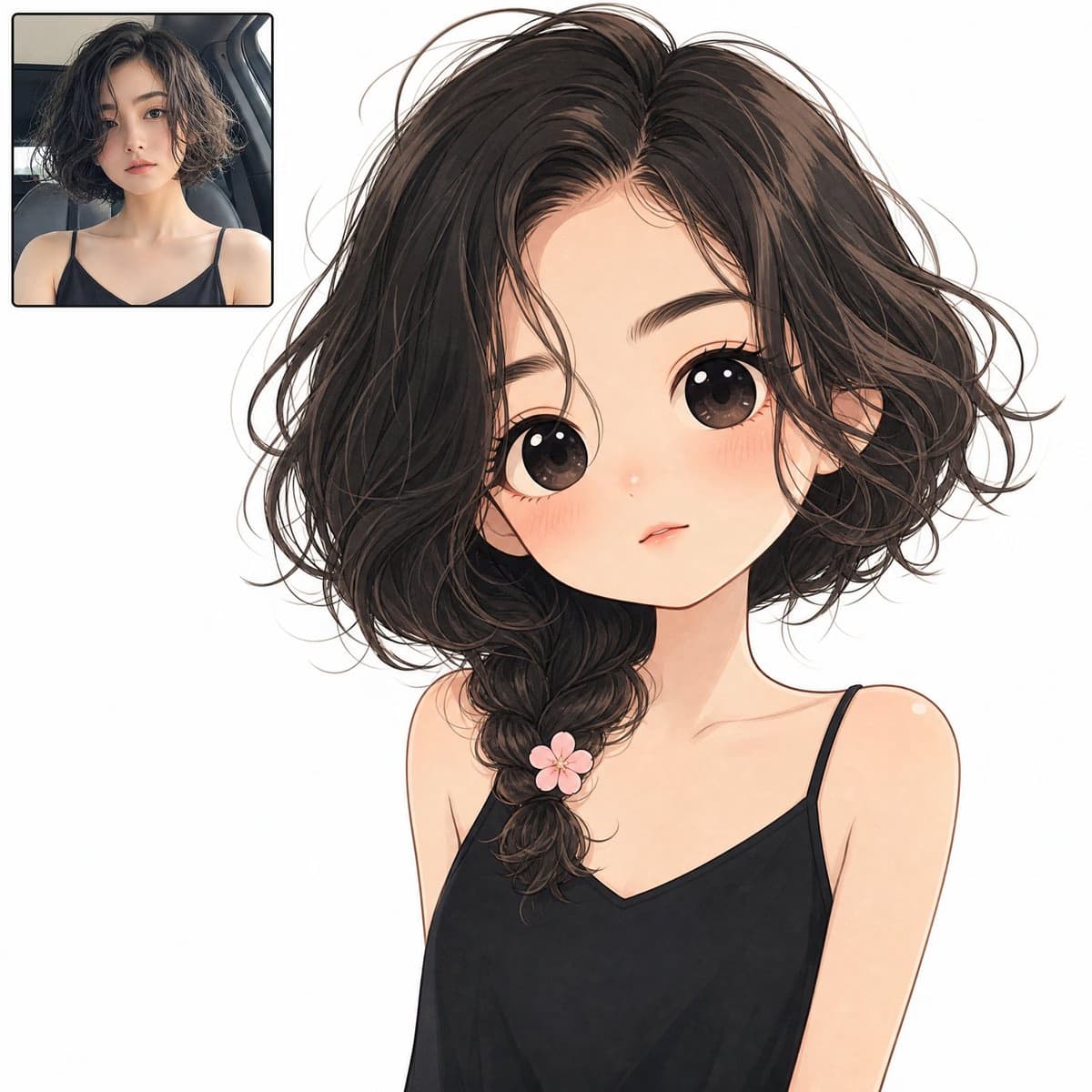 Anime Twin Transformation Layout with Realistic Inset