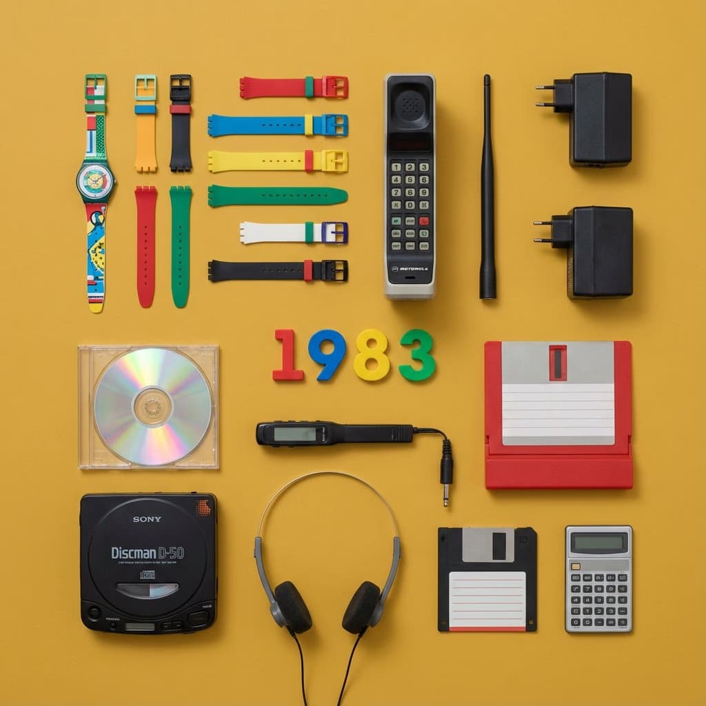 1983 Inventions Knolling Flat Lay