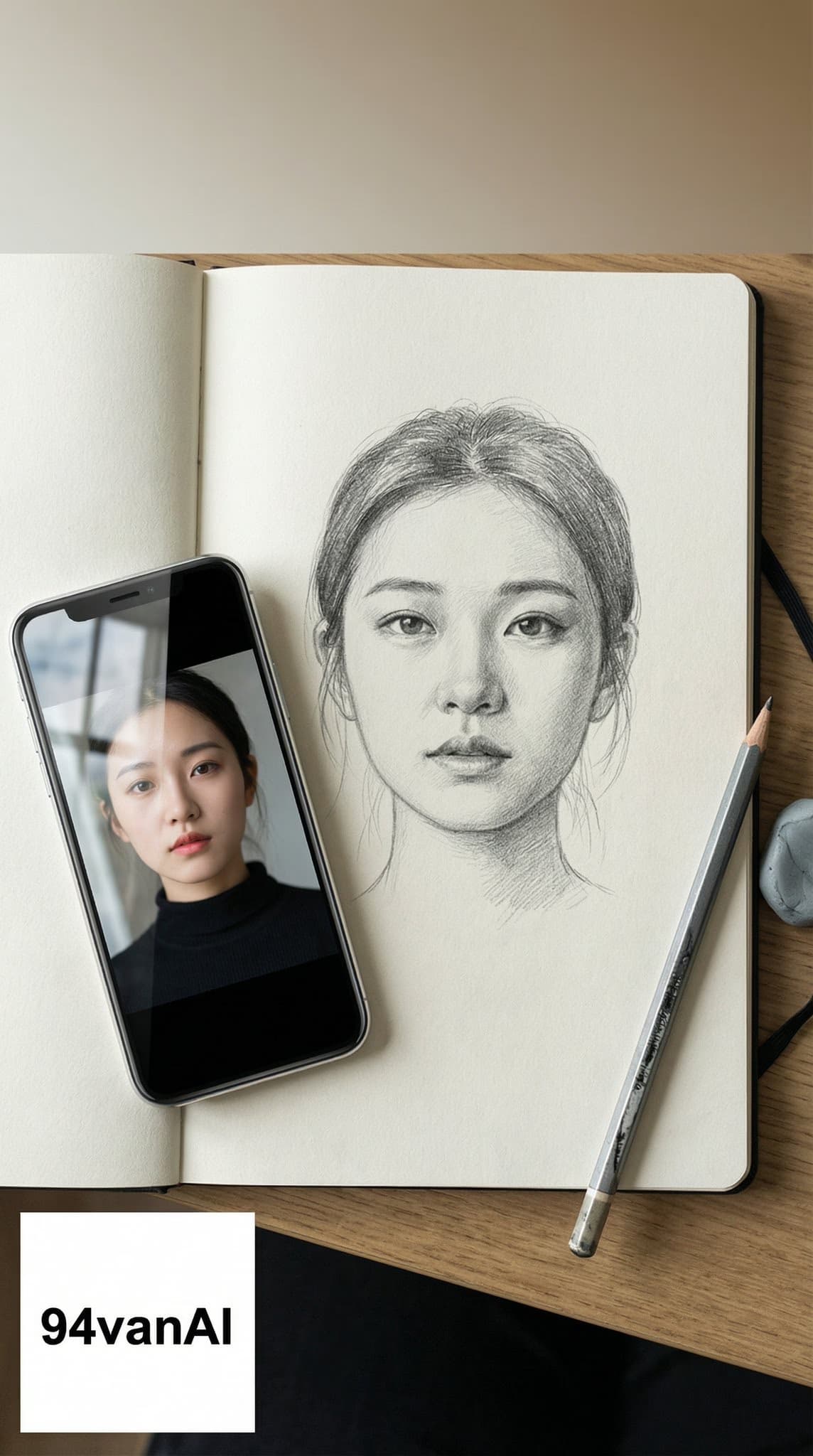 超逼真3D石墨素描中国偶像女孩