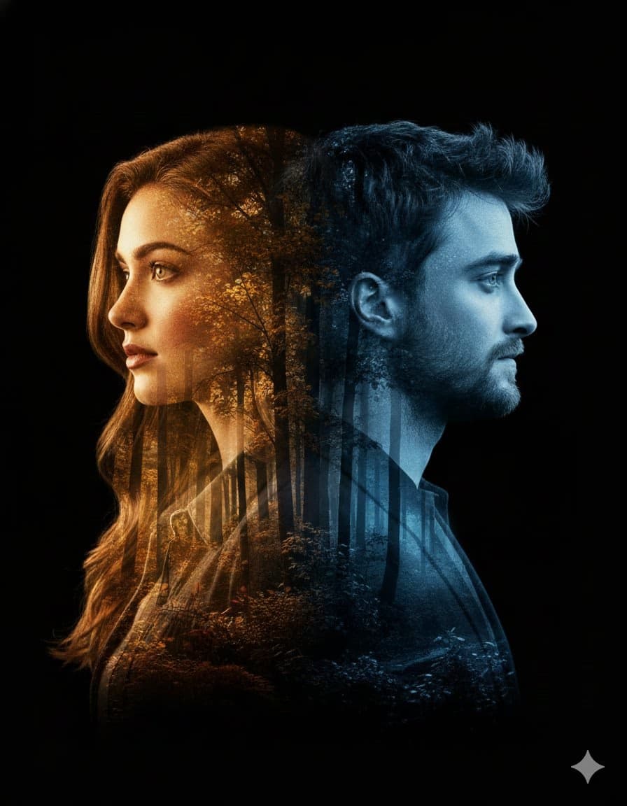 Double Exposure Forest Portrait with Split Tones