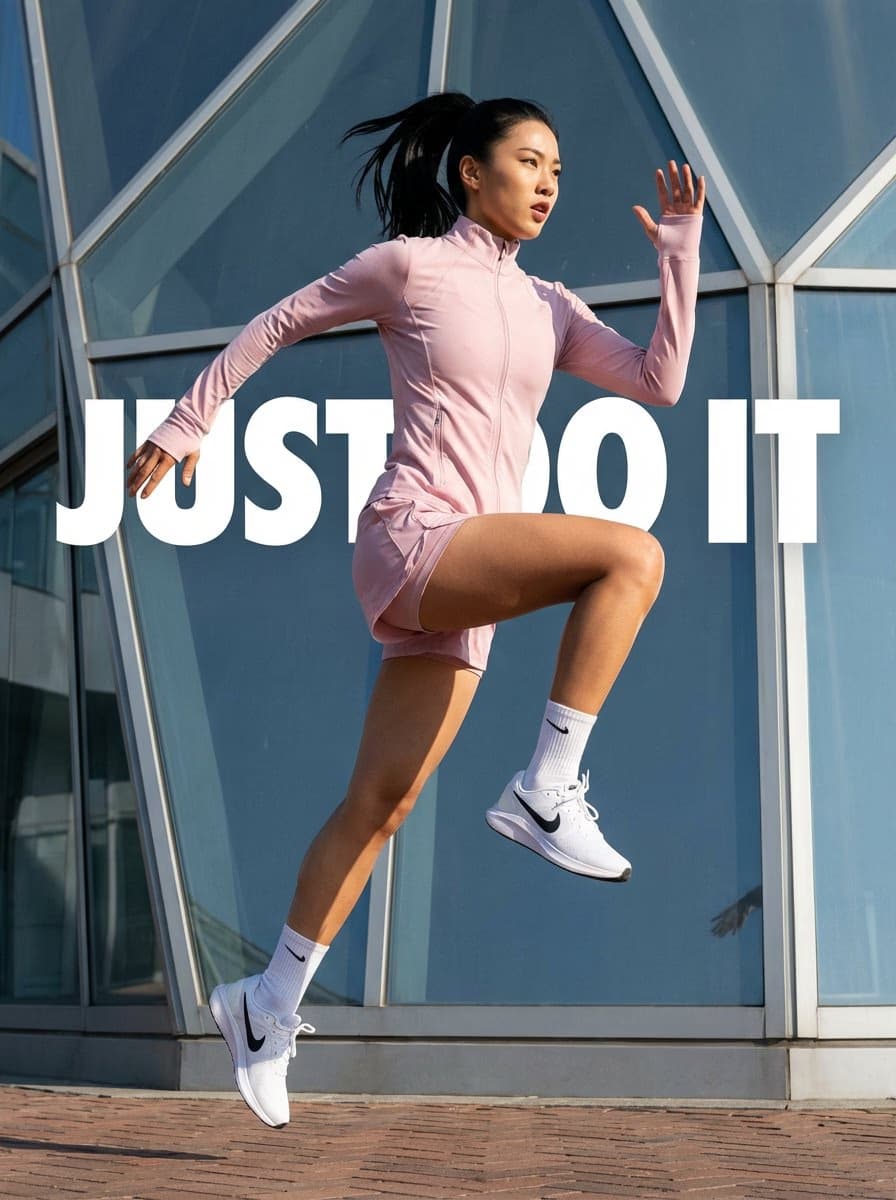 Dynamic mid-air runner with geometric glass backdrop