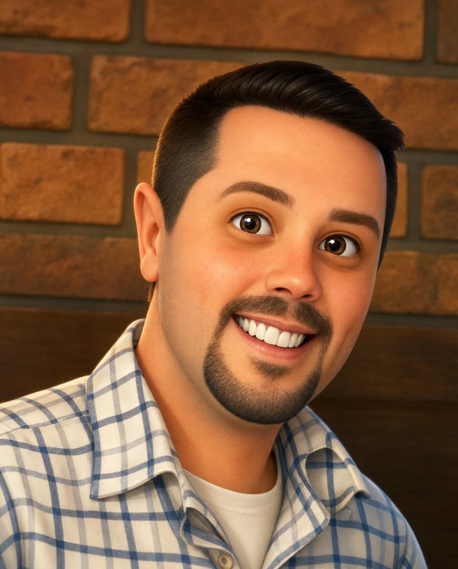 Cheerful Young Man Portrait in Semi-Realistic 3D Style