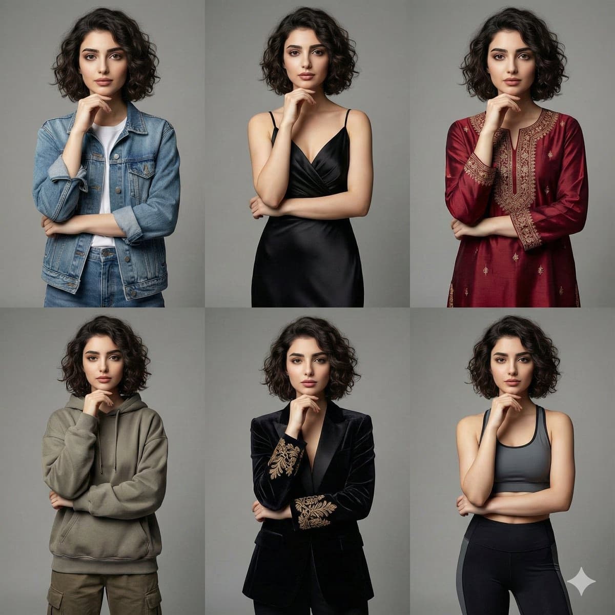 Fashion Grid with Multiple Outfit Styles