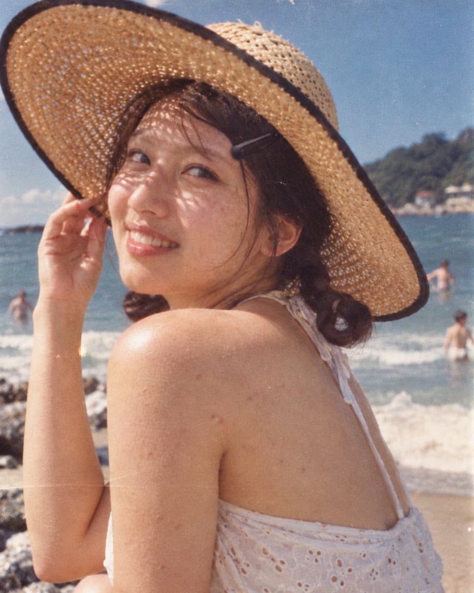 Vintage Film Beach Portrait of Smiling Woman
