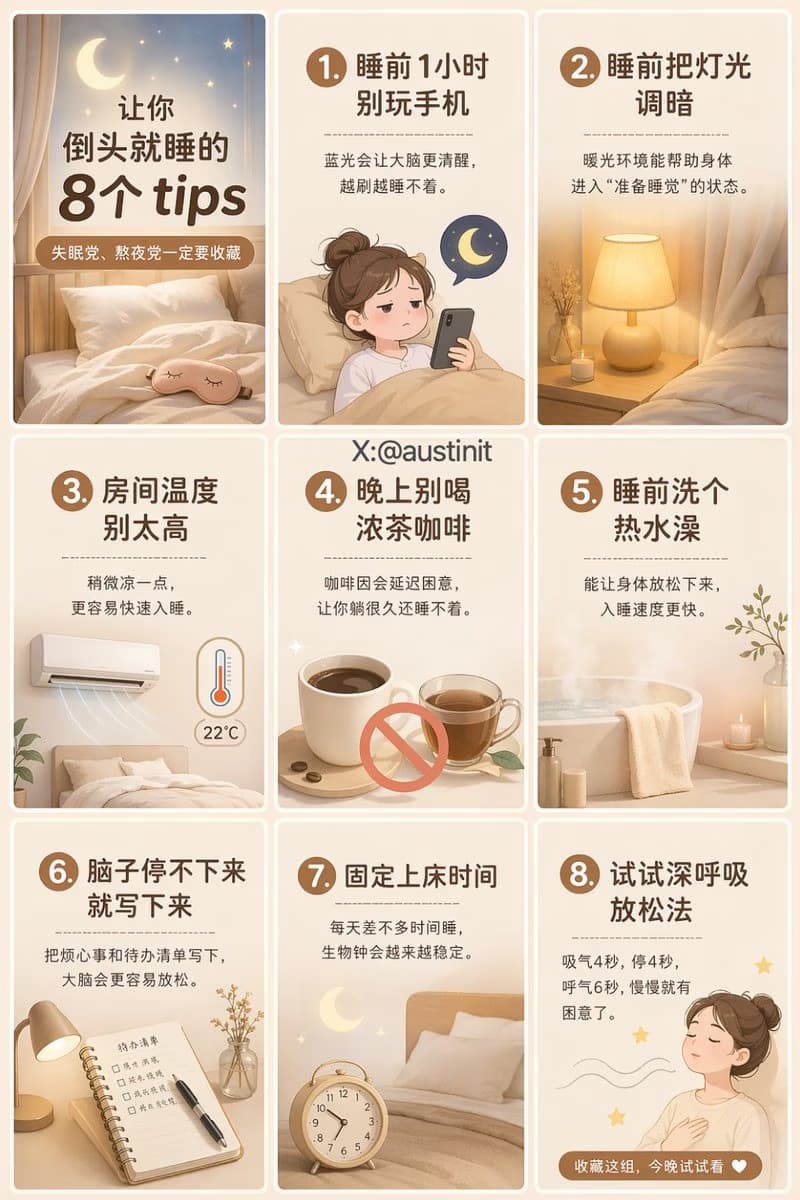 让你倒头就睡的8个tips