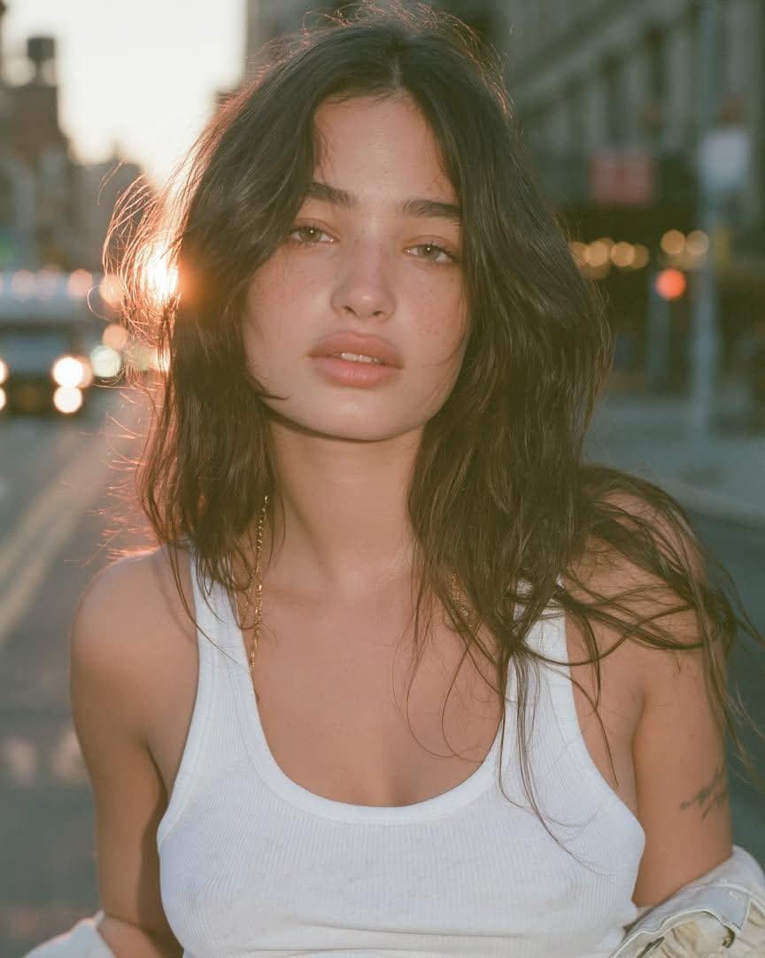 Woman in Golden Hour City Street Portrait