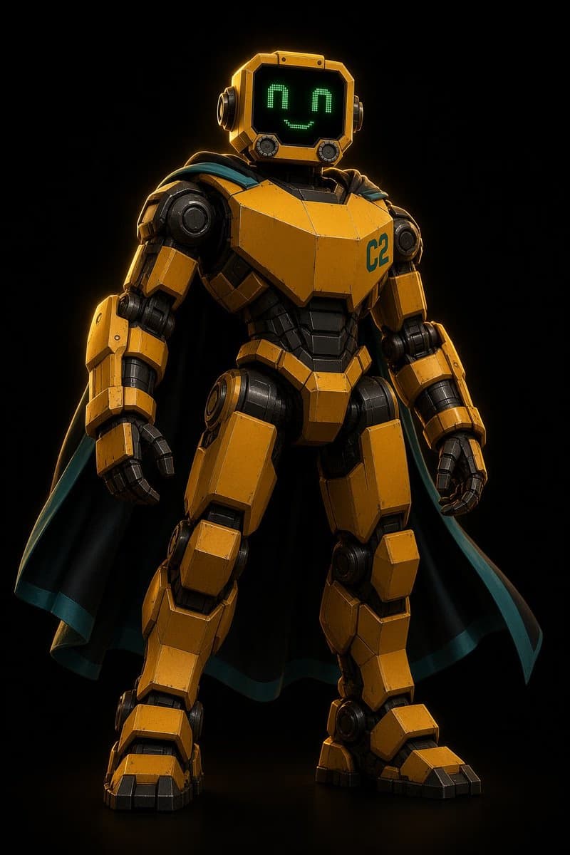 Profile / Avatar - Heroic Yellow Robot with Cape