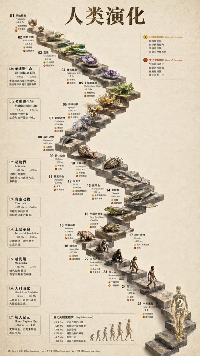 三维演化阶梯信息图