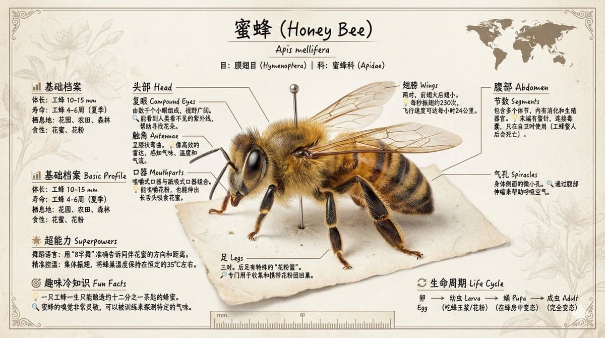 蜜蜂解剖博物馆展示海报