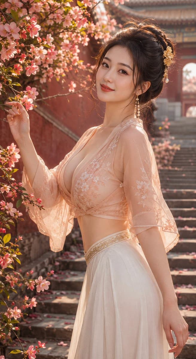 Tang Dynasty Fantasy Spring Lady Portrait